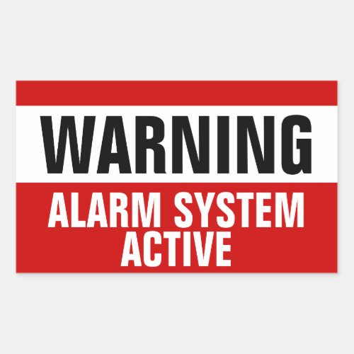 Warning Alarm System Active Stickers