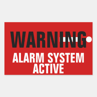 Warning Alarm System Active Stickers
