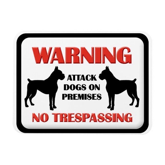 WARNING Attack Dogs Magnet (Horizontal)