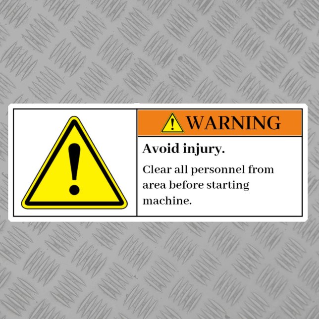 Warning Avoid Injury Label (Creator Uploaded)