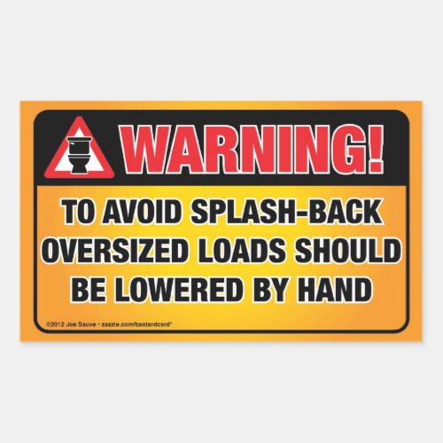 WARNING _ Avoid Splash_Back Bathroom Rectangular Sticker