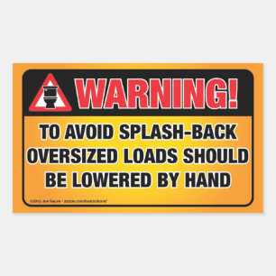 WARNING - Avoid Splash-Back Bathroom Rectangular Sticker