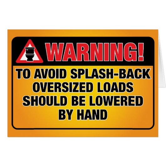 WARNING - Avoid Splash-Back Blank Inside Card (Front Horizontal)