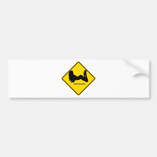 Warning _ Babe magnet design Bumper Sticker