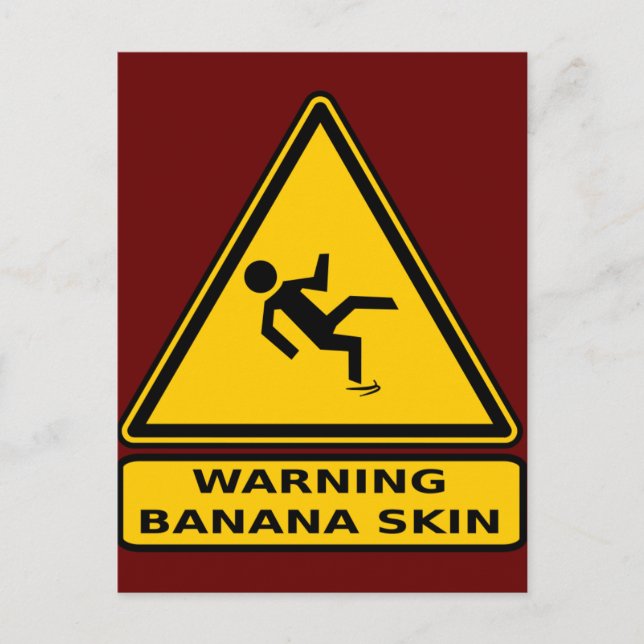 Warning: Banana Skin Postcard (Front)