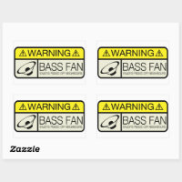 Warning Bass Fan! Rectangular Sticker