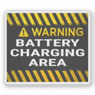 Warning Battery Charging Area Sticker