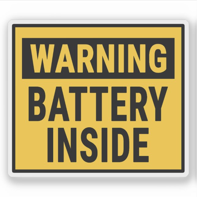 Warning Battery Inside  Sticker (Front)
