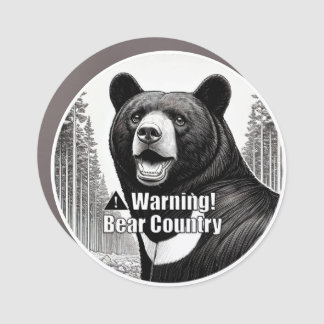 Warning Bear Country Car Magnet