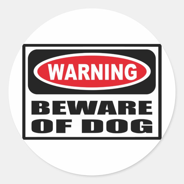 Warning BEWARE OF DOG Sticker (Front)