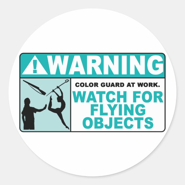 Warning- Beware of Flying Objects! Classic Round Sticker (Front)