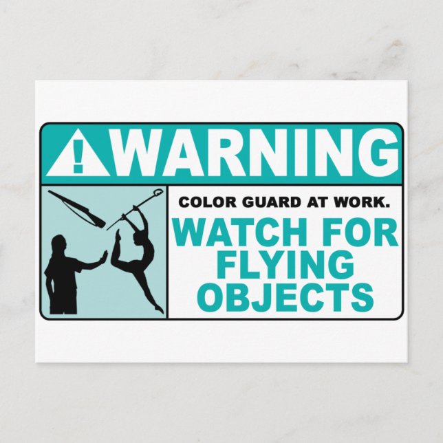 Warning- Beware of Flying Objects! Postcard (Front)