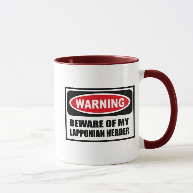 Warning BEWARE OF MY LAPPONIAN HERDER Mug (Right)