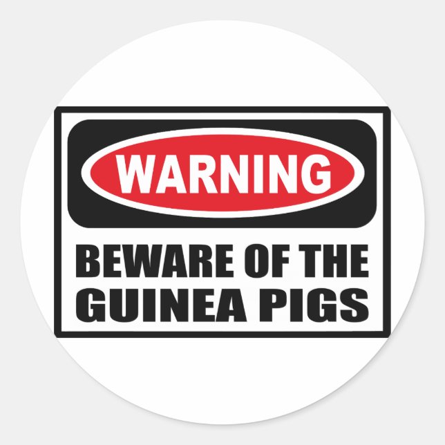 Warning BEWARE OF THE GUINEA PIGS Sticker (Front)