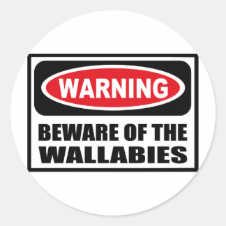 Warning BEWARE OF THE WALLABIES Sticker