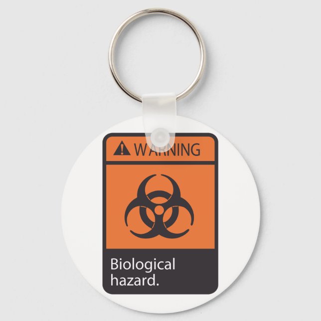 Warning Biological Hazard Sign Biohazard Symbol Keychain (Front)