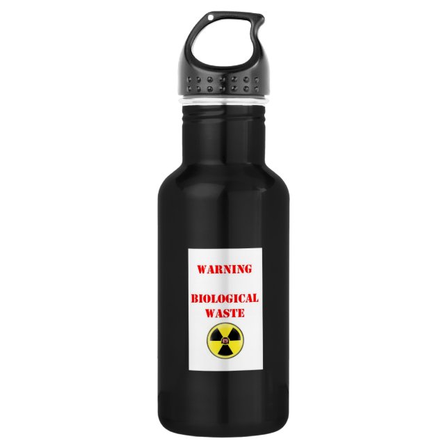 warning biological waste liberty water bottle (Front)