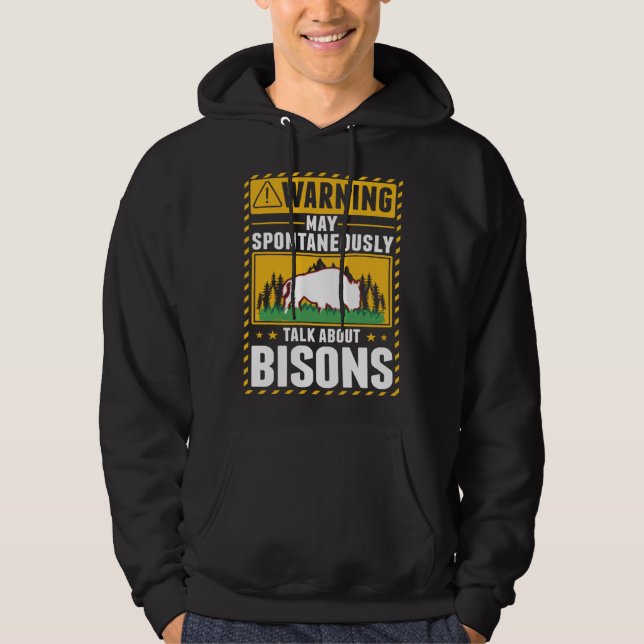 Warning Bison Water Buffalo Hoodie (Front)