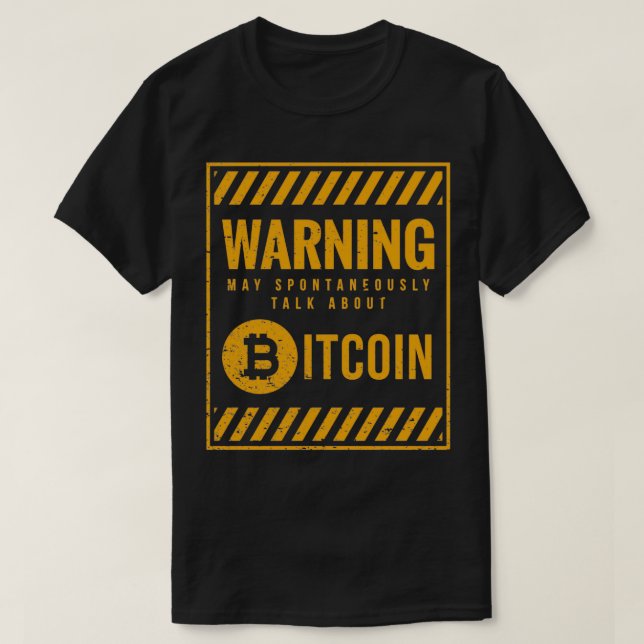 WARNING Bitcoin Geek T-Shirt (Design Front)
