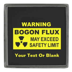 Warning: Bogon Flux Gunmetal Finish Lapel Pin