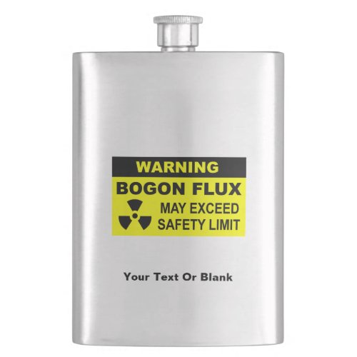 Warning Bogon Flux Hip Flask