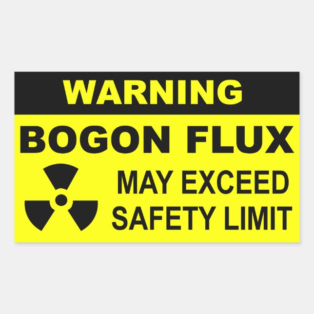 Warning: Bogon Flux Rectangular Sticker (Front)
