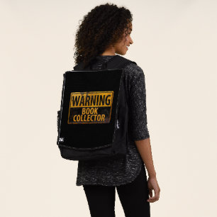 WARNING BOOK COLLECTOR - Metal Danger Caution Sign Backpack