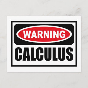 Warning CALCULUS Postcard