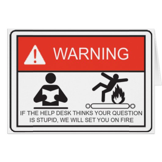 WARNING CARDS (Front Horizontal)