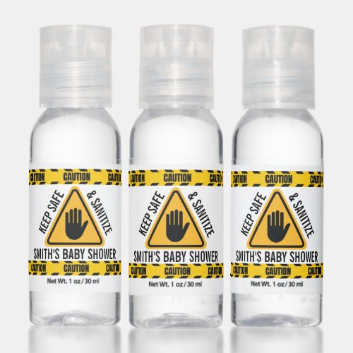 Warning Caution Sign Construction Party Favor Hand Sanitizer