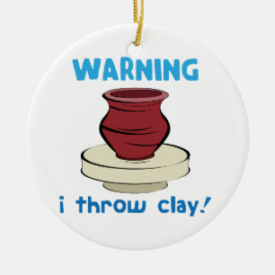 Warning Ceramic Ornament