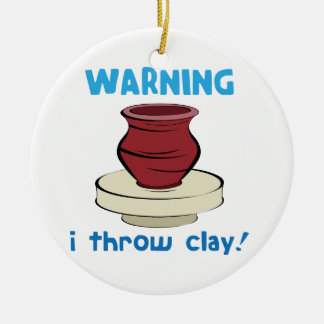Warning Ceramic Ornament