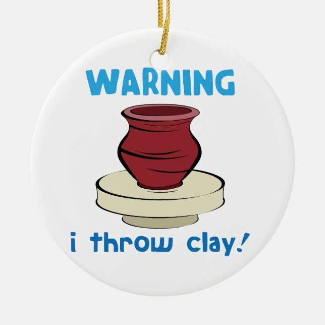 Warning Ceramic Ornament (Front)