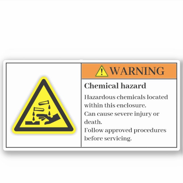 Warning Chemical Hazard Label (Front)