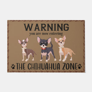 Warning Chihuahua Zone Doormat, Dog House Doormat