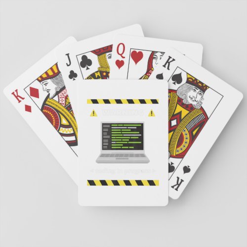 Warning Coding In Progress Computer Programmer Dev Playing Cards