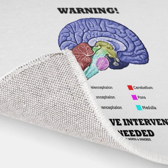 Warning! Cognitive Intervention Needed Brain Humor Rug
