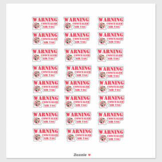WARNING CONCEALED AIR TAG STICKER