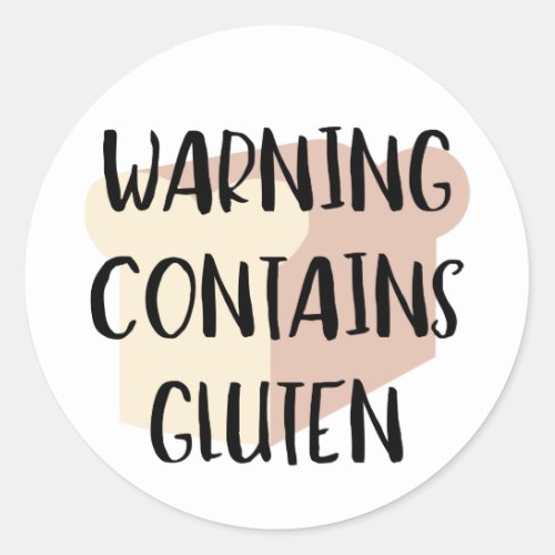 Warning Contains Gluten Celiac Wheat Allergy Alert Classic Round Sticker