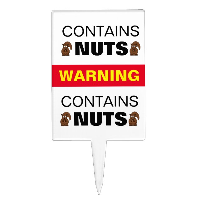 WARNING Contains Nuts  Cake Topper (Front)