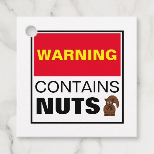 WARNING Contains Nuts Favor Tags