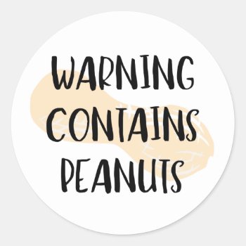 Warning Contains Peanuts Allergen Label Peanut by LilAllergyAdvocates at Zazzle