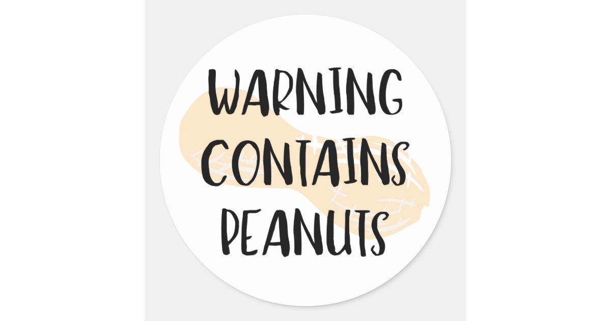 Warning Contains Peanuts Allergen Label Peanut | Zazzle.com