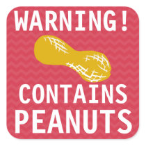Warning Contains Peanuts Food Alert Stickers