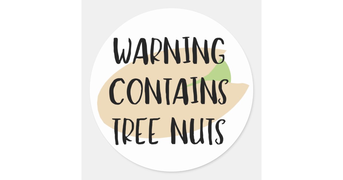 Warning Contains Tree Nuts Allergen Label Nuts | Zazzle