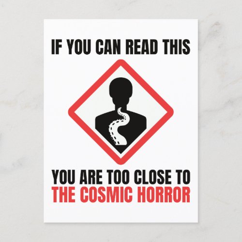 Warning Cosmic Horror Cthulhu Lovecraft Postcard