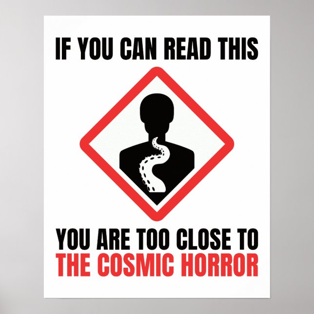 Warning Cosmic Horror Cthulhu Lovecraft Poster (Front)