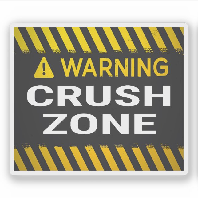 Warning Crush Zone Sticker (Front)
