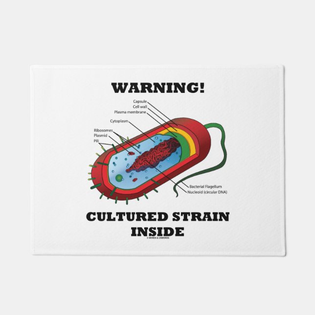 Warning! Cultured Strain Inside Bacterium Doormat (Front)