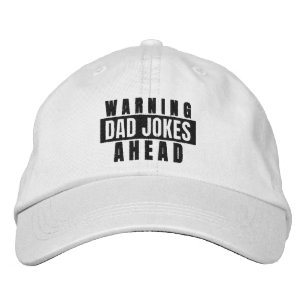 Warning Dad Jokes Ahead Embroidered Baseball Cap